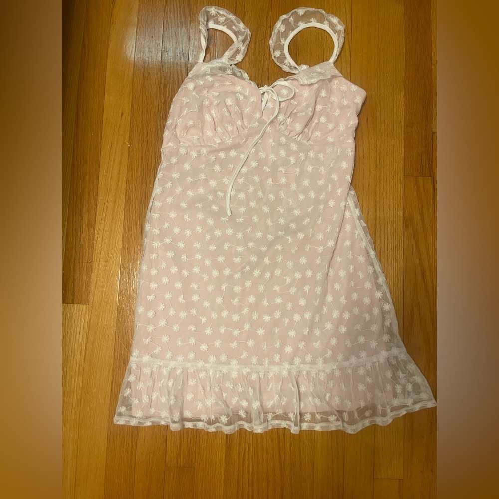 BCBGeneration Pink Floral Lace Dress